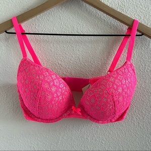 Victoria’s Secret Dream Angel Push-up Pink Lace Overlay 32DD